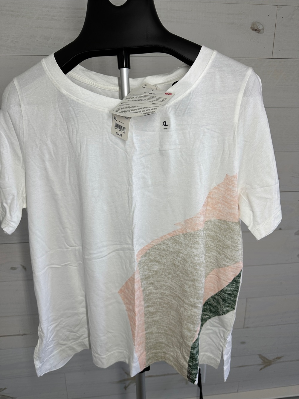 Uniqlo SPRZ NY White Graphic with Abstract Panels. Sz. XL